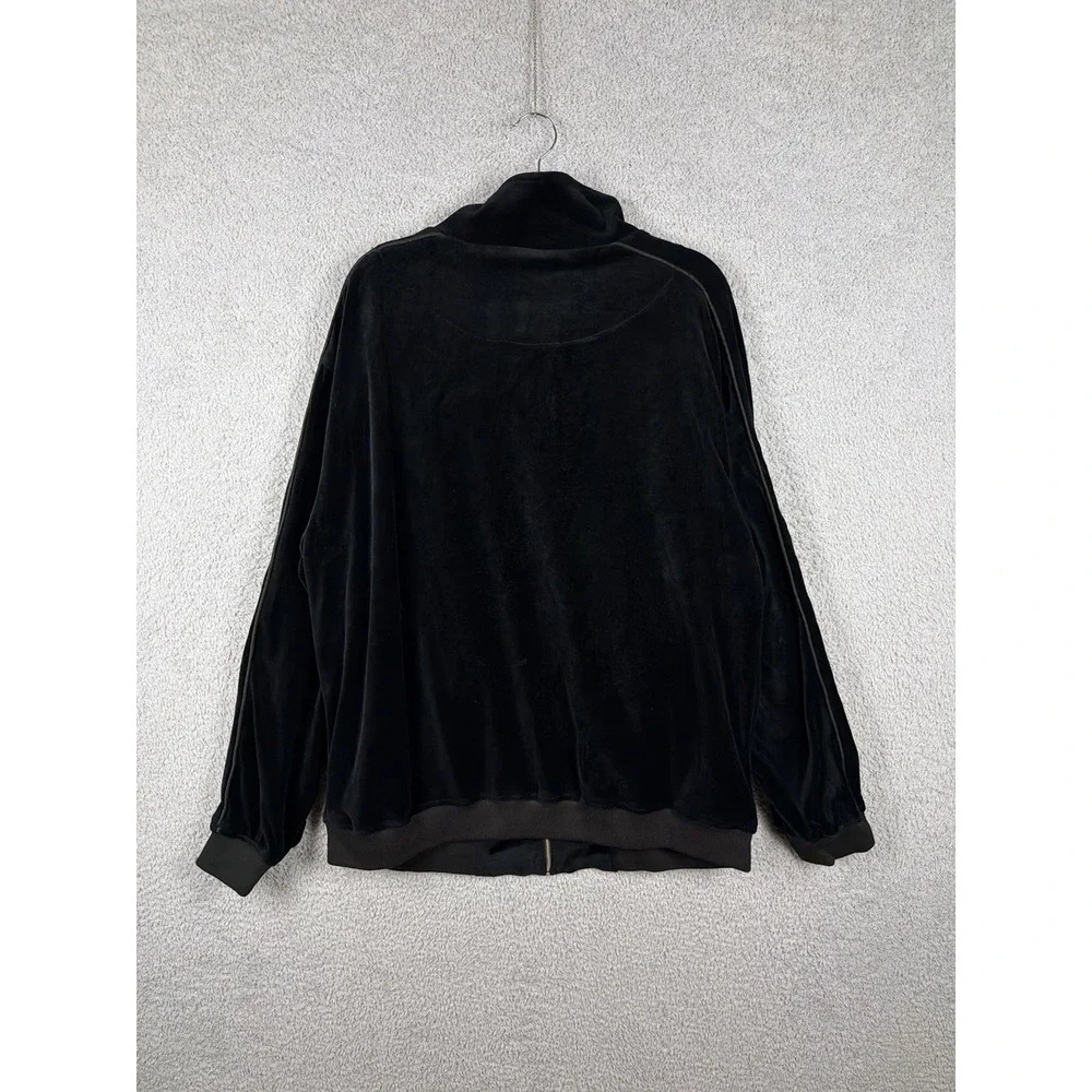Sweatsedo Jacket Mens XL Black Velour Track Zip Up Retro NWT